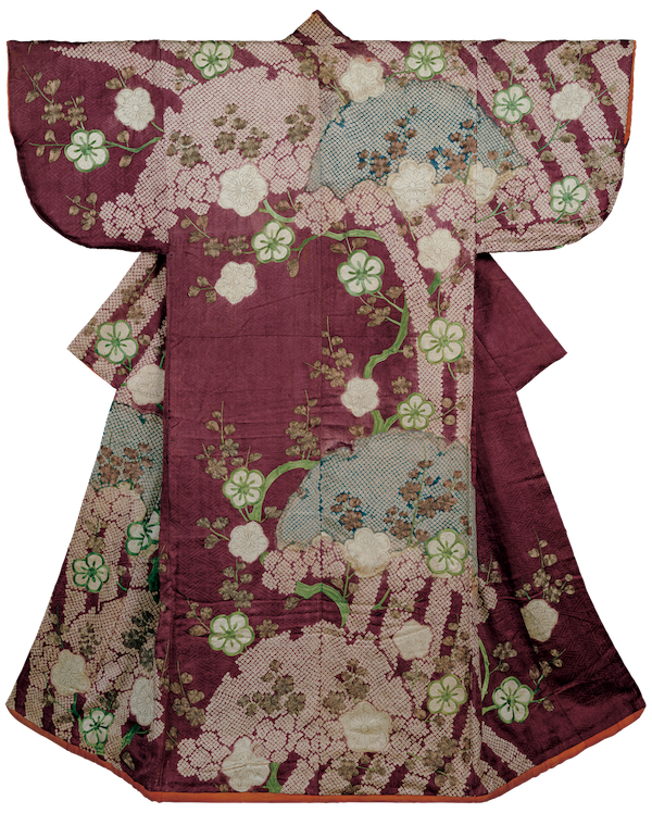 Kosode with Flowering Plum Tree