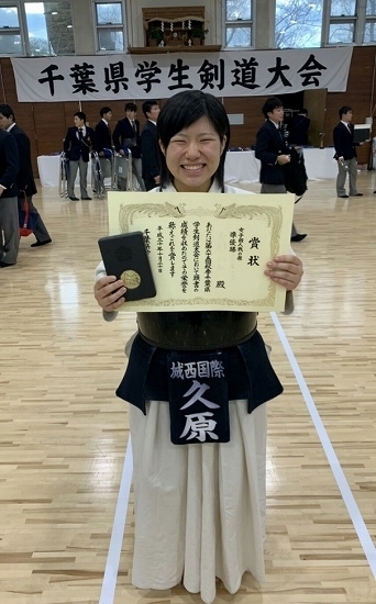 女子個人戦で準優勝した久原未来選手