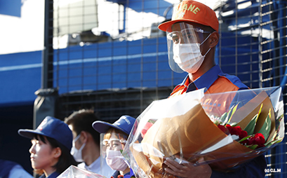 セレモニーに臨む石川力斗さん